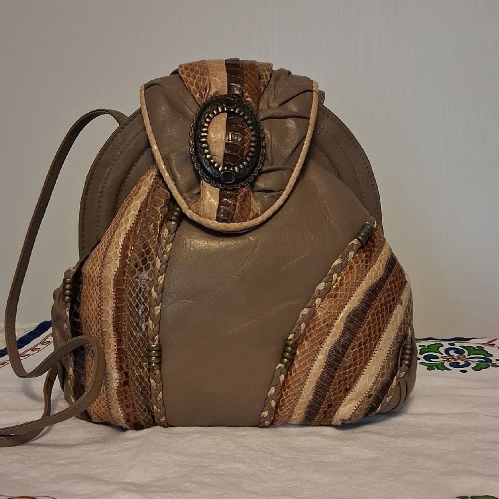 Rappi Convertible Bag 🤎🐍 Tan/Brown Clutch